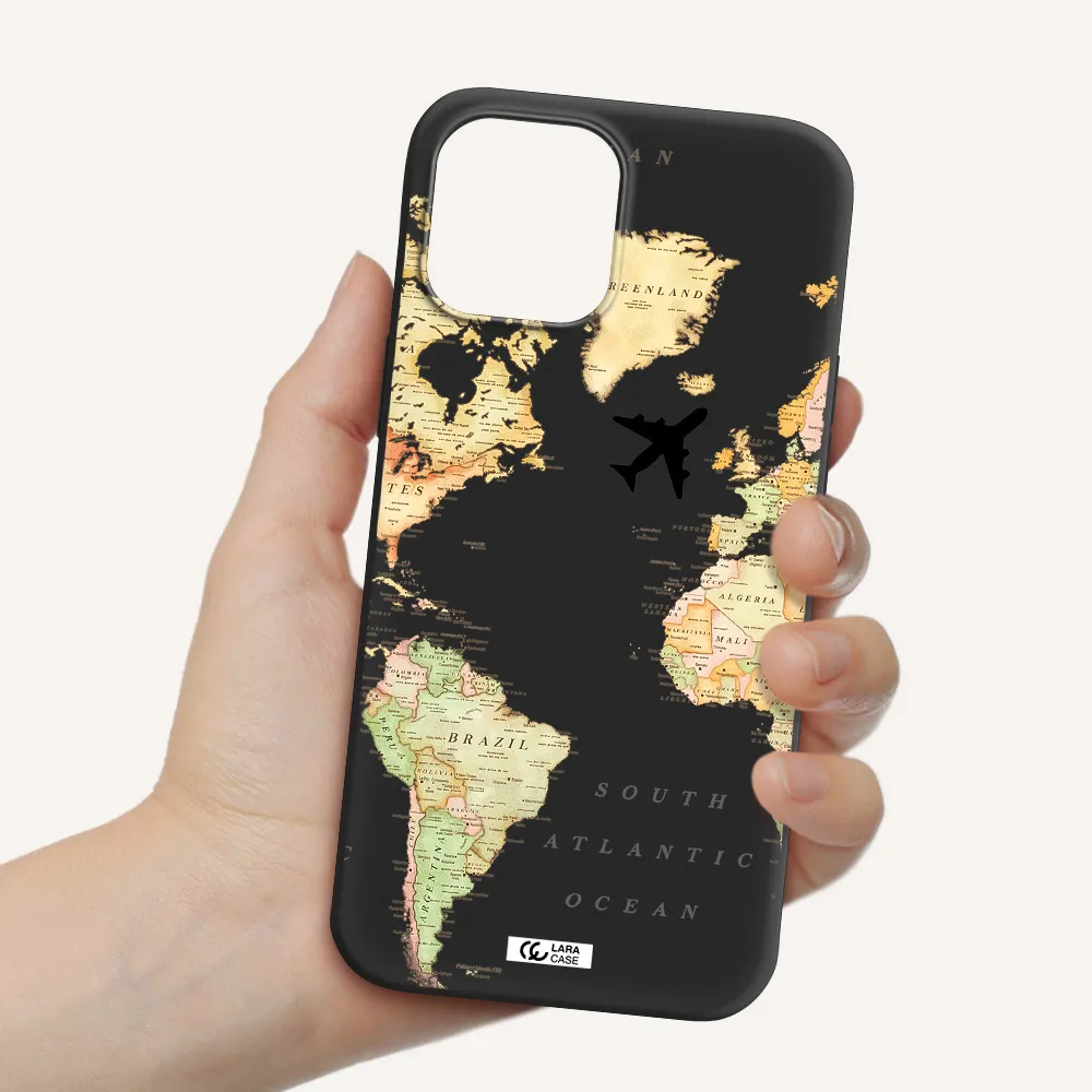 Travel Map Apple iPhone 12 pro max Silicone black Case