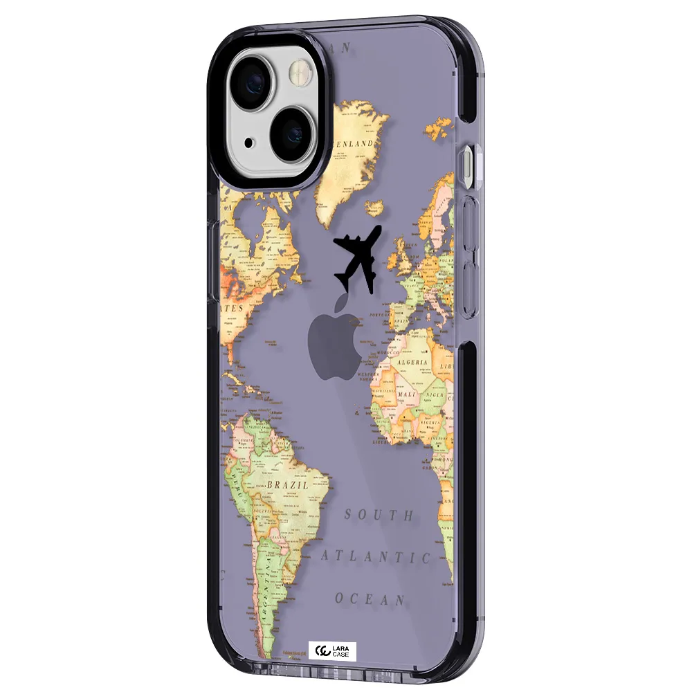 Travel Map Apple iPhone 13 impact Lilac Case