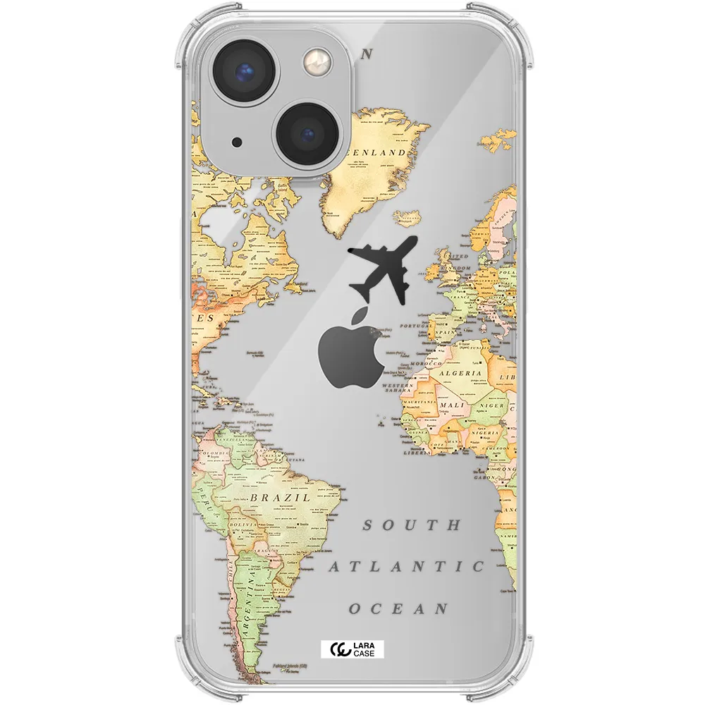 Travel Map Apple iPhone 13 mini Clear PC Case