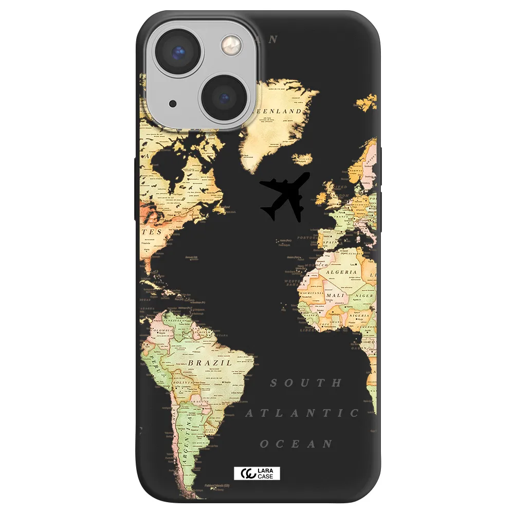 Travel Map Apple iPhone 13 mini Silicone black Case