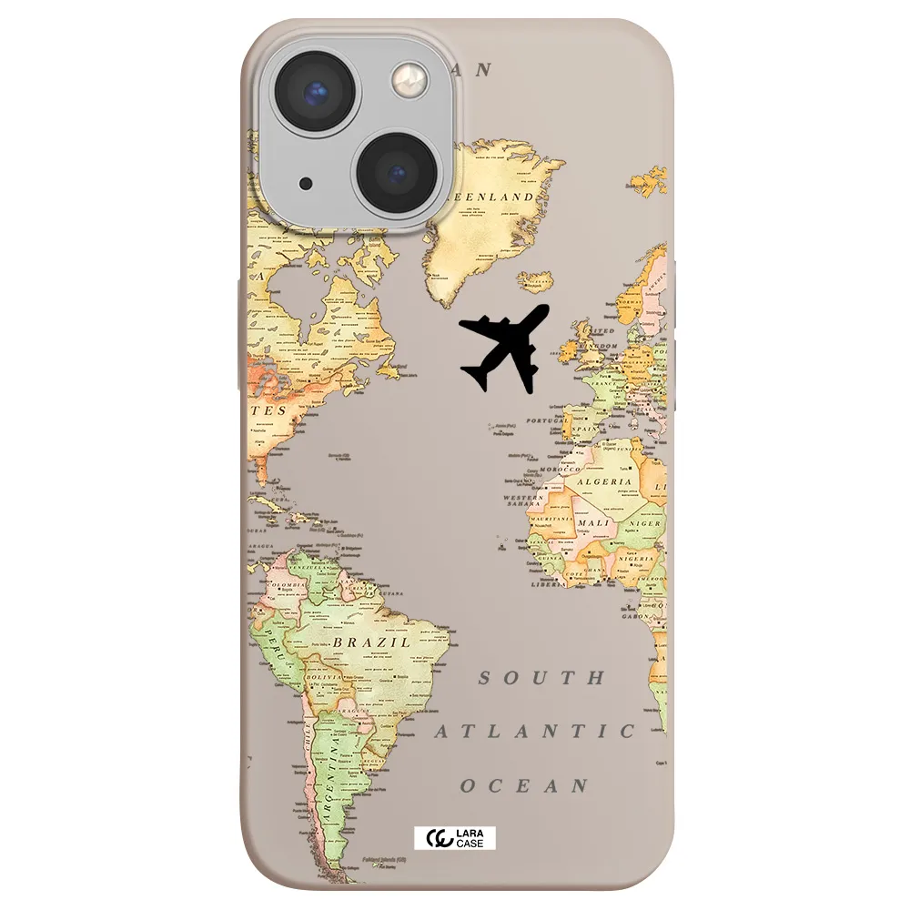 Travel Map Apple iPhone 13 mini Silicone Stone Case