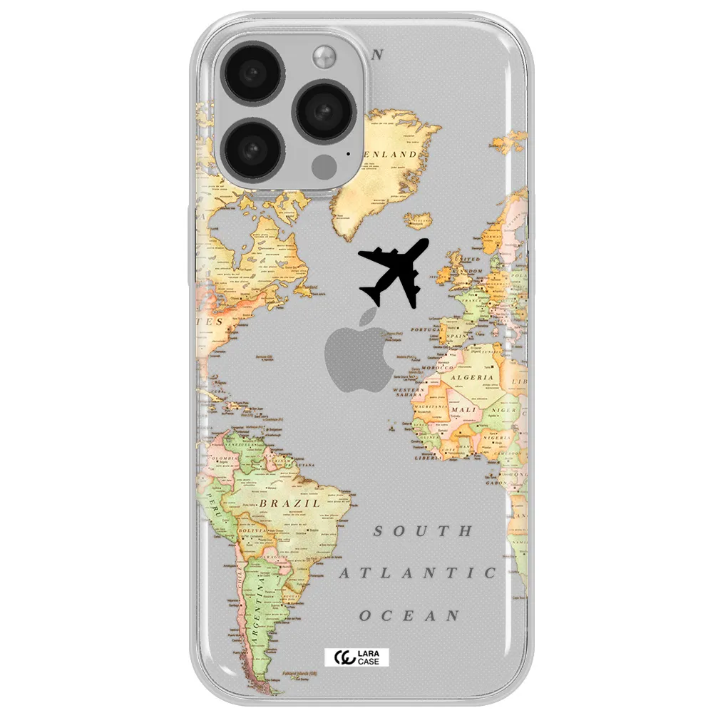 Travel Map Apple iPhone 13 Pro Clear TPU Case