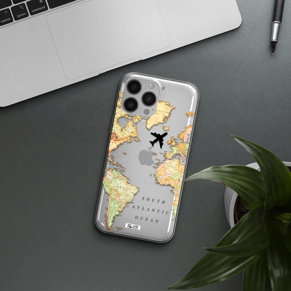 Travel Map Apple iPhone 13 Pro Clear TPU Case