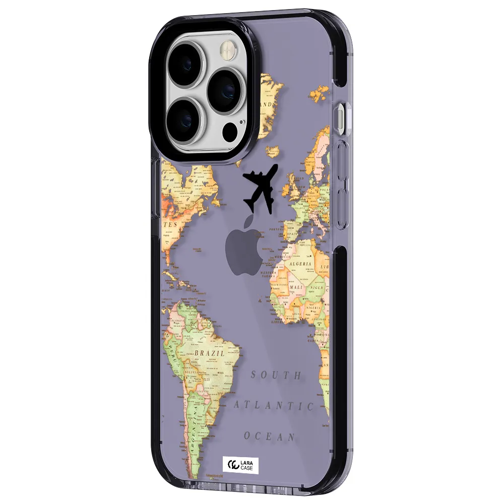 Travel Map Apple iPhone 13 Pro impact Lilac Case