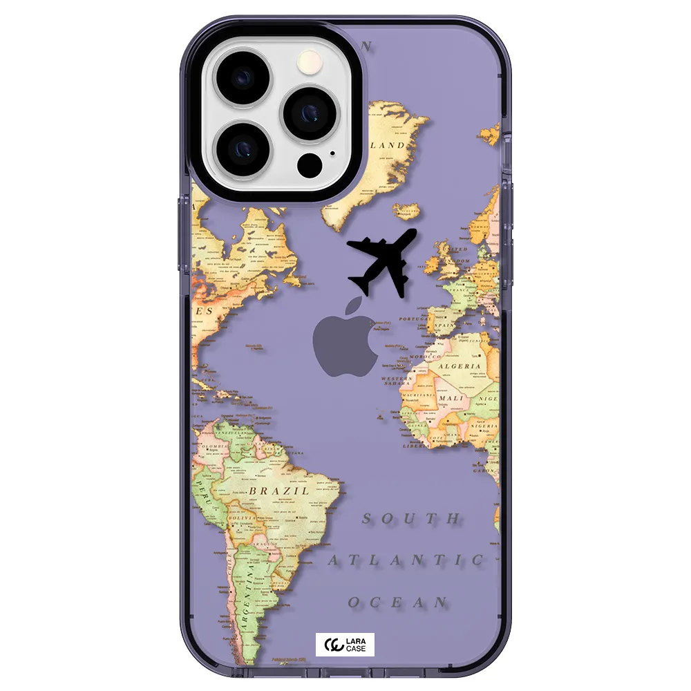 Travel Map Apple iPhone 13 Pro Max impact Lilac Case