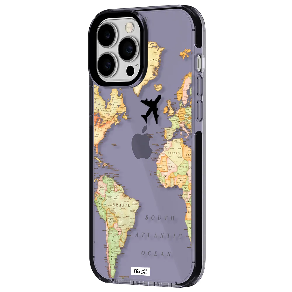 Travel Map Apple iPhone 13 Pro Max impact Lilac Case