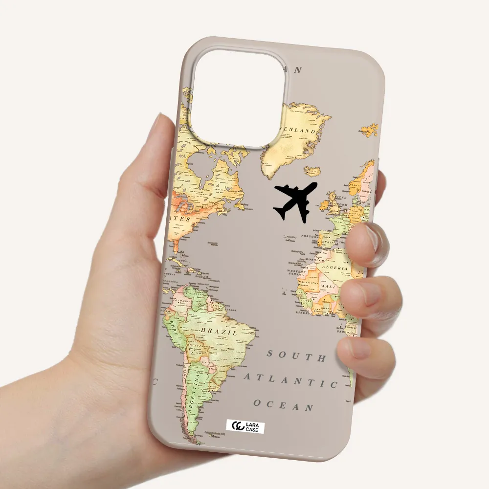 Travel Map Apple iPhone 13 Pro Silicone Stone Case