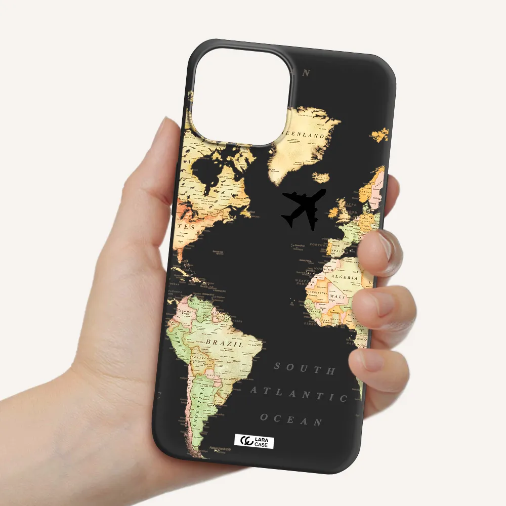 Travel Map Apple iPhone 13 Silicone black Case