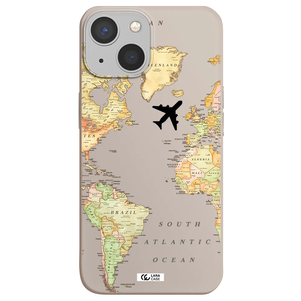 Travel Map Apple iPhone 13 Silicone Stone Case