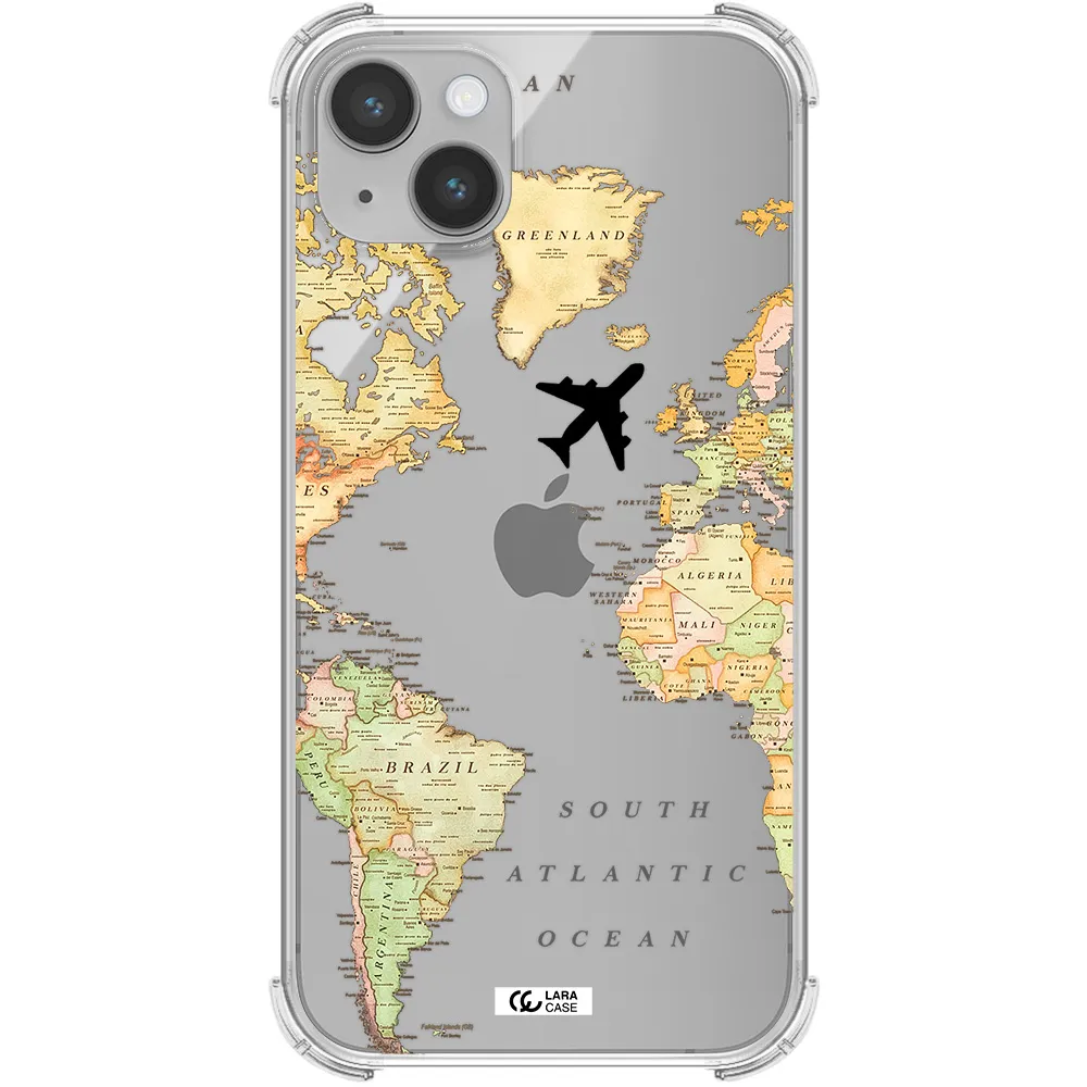 Travel Map Apple iPhone 14 Clear PC Case