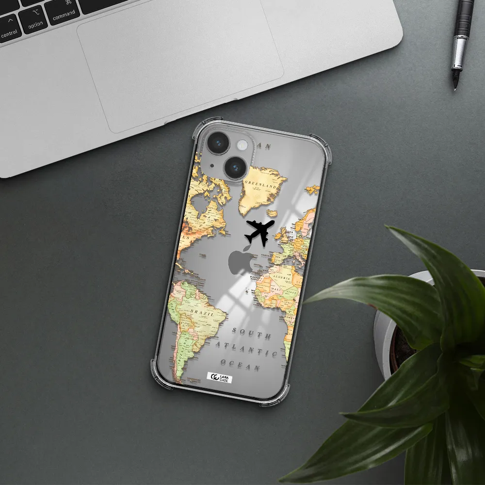 Travel Map Apple iPhone 14 Clear PC Case