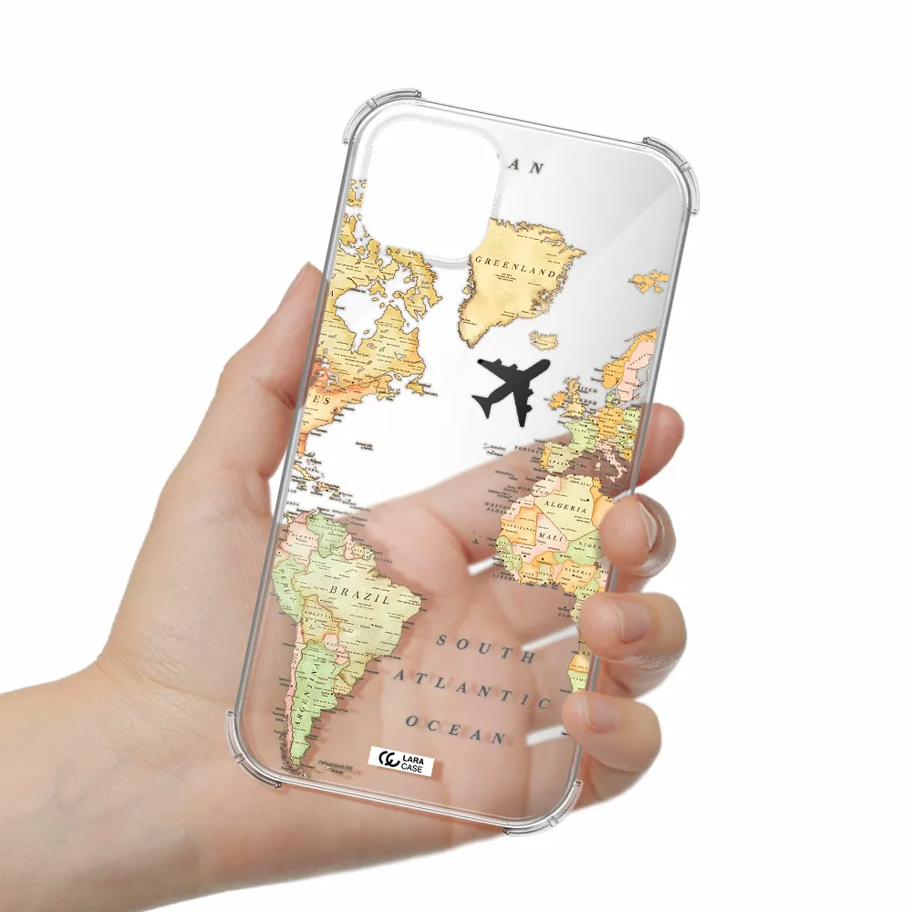Travel Map Apple iPhone 14 plus Clear PC Case