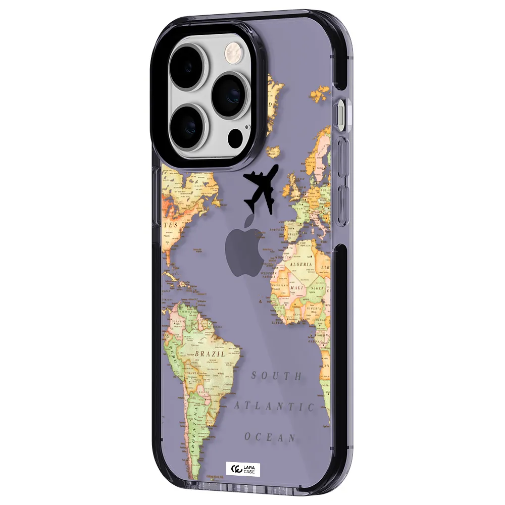 Travel Map Apple iPhone 14 pro impact Lilac Case