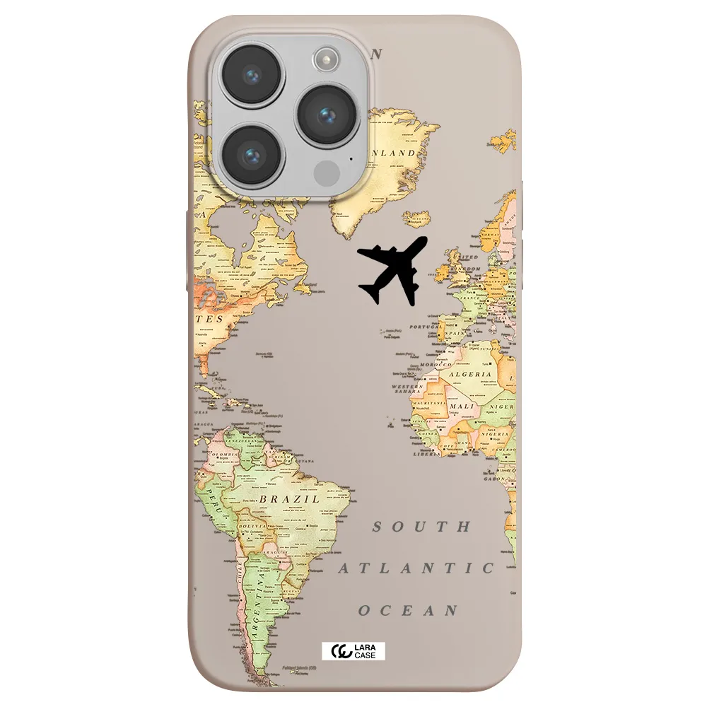 Travel Map Apple iPhone 14 pro max Silicone Stone Case