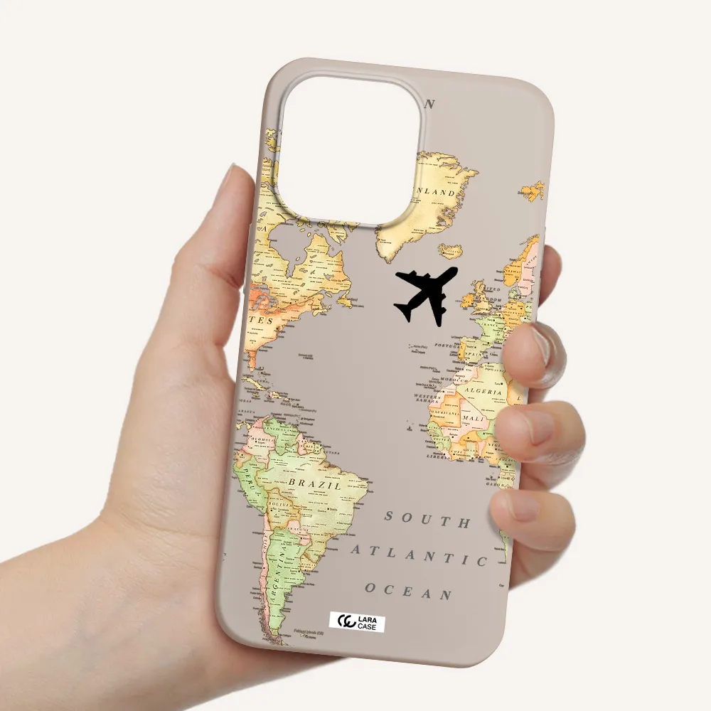 Travel Map Apple iPhone 14 pro max Silicone Stone Case