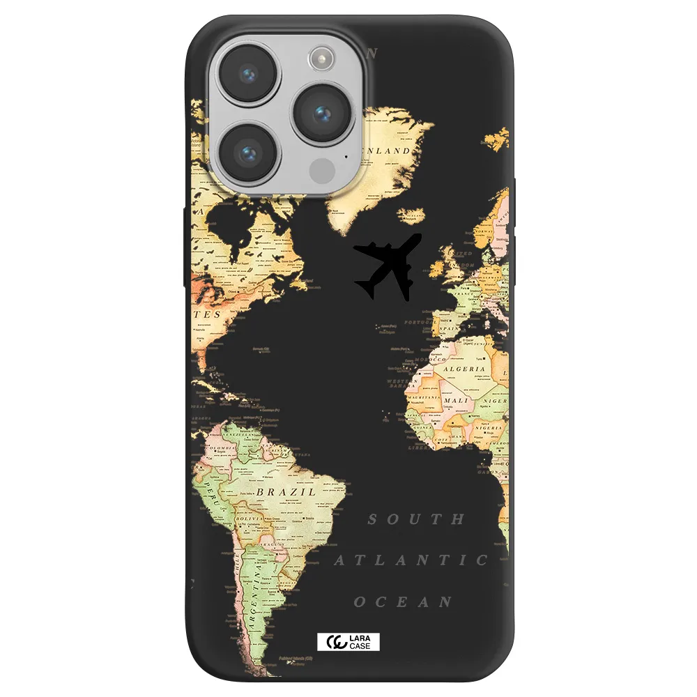 Travel Map Apple iPhone 14 pro Silicone black Case