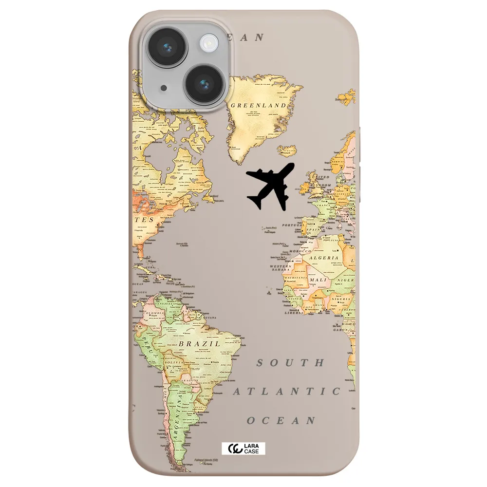 Travel Map Apple iPhone 14 Silicone Stone Case