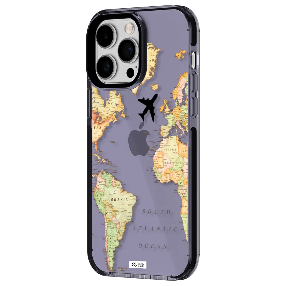 Travel Map Apple iPhone 15 Pro impact Lilac Case