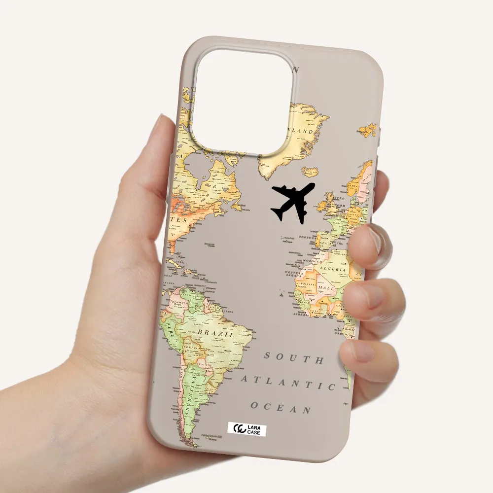 Travel Map Apple Iphone 15 Pro max Silicone Stone Case