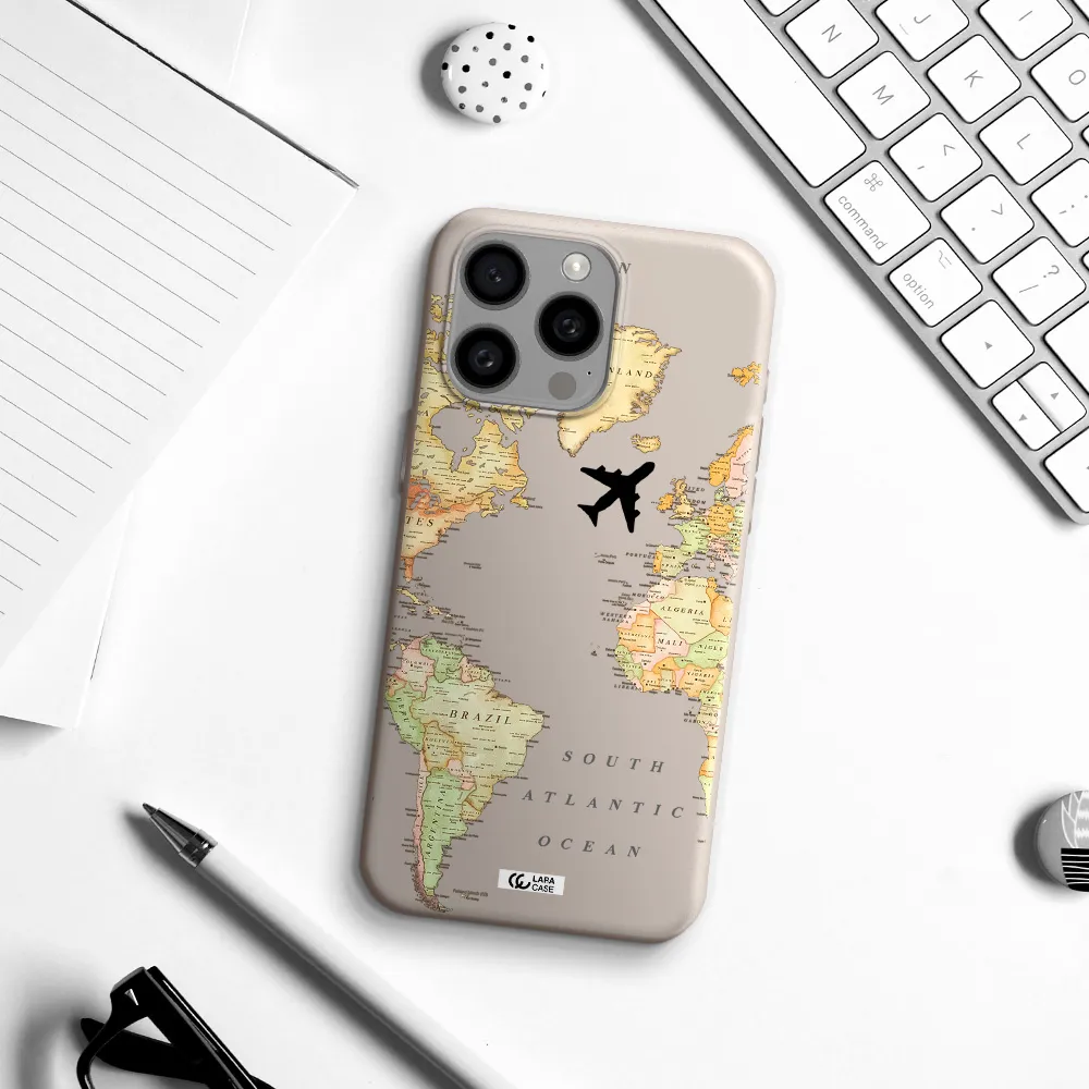 Travel Map Apple Iphone 15 Pro max Silicone Stone Case