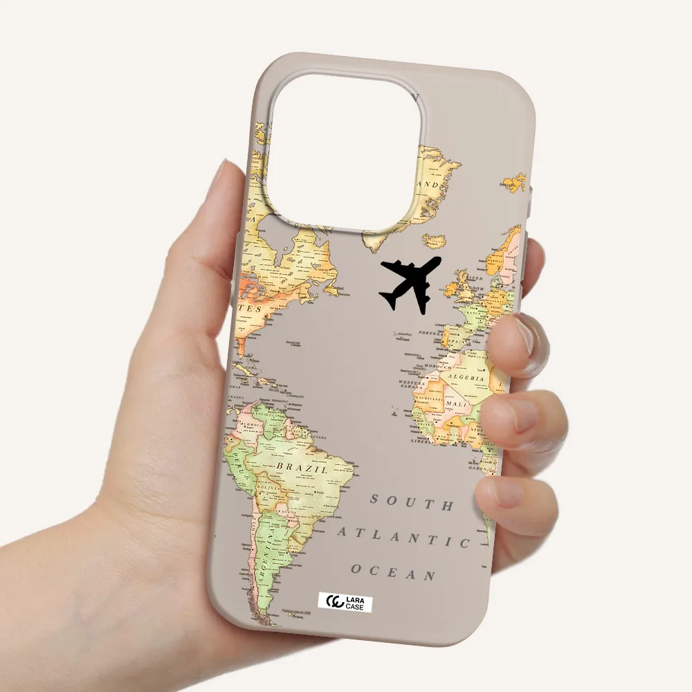 Travel Map Apple Iphone 15 Pro Silicone Stone Case