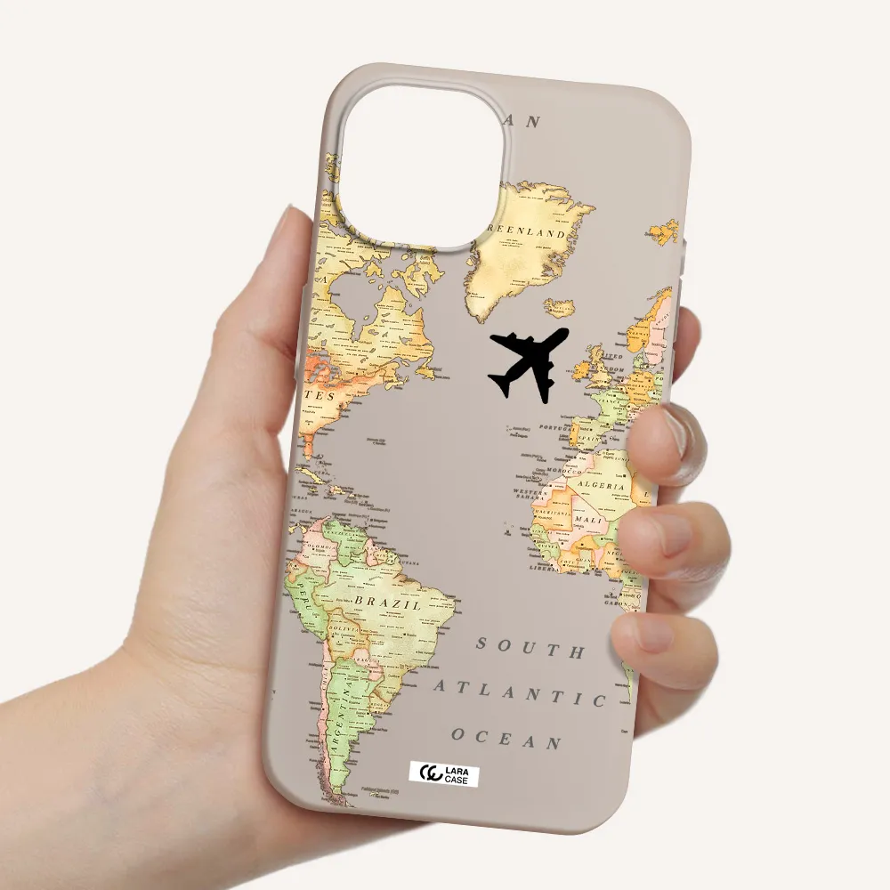 Travel Map Apple iPhone 15 Silicone Stone Case