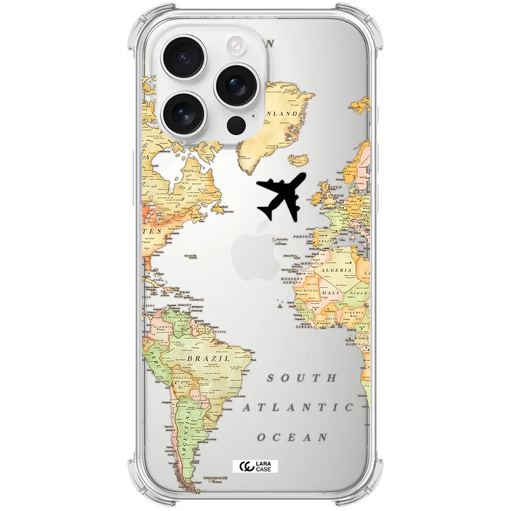 Travel Map Apple Iphone 16 Pro Max Clear Pc Case