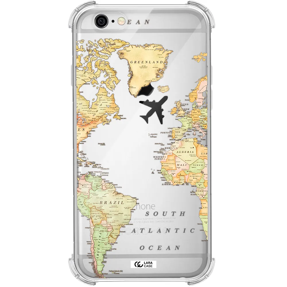 Travel Map Apple iPhone 6 Clear PC Case