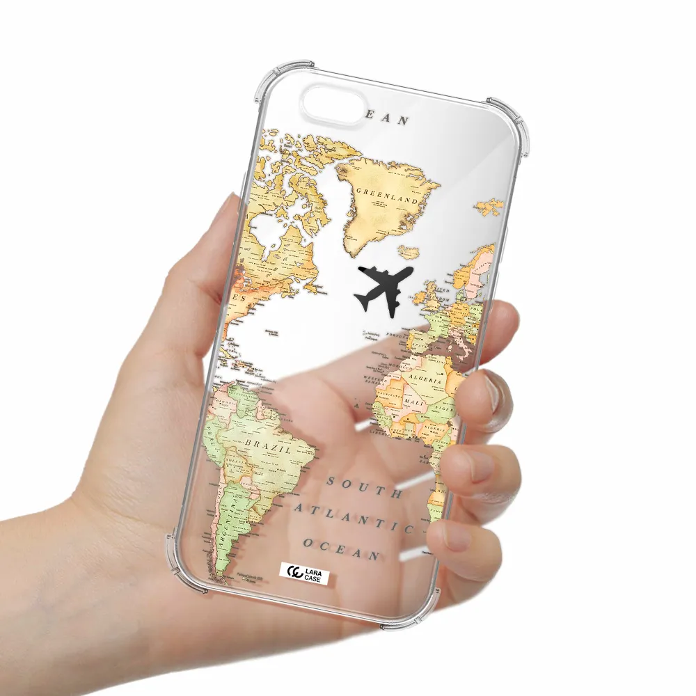 Travel Map Apple iPhone 6 Clear PC Case