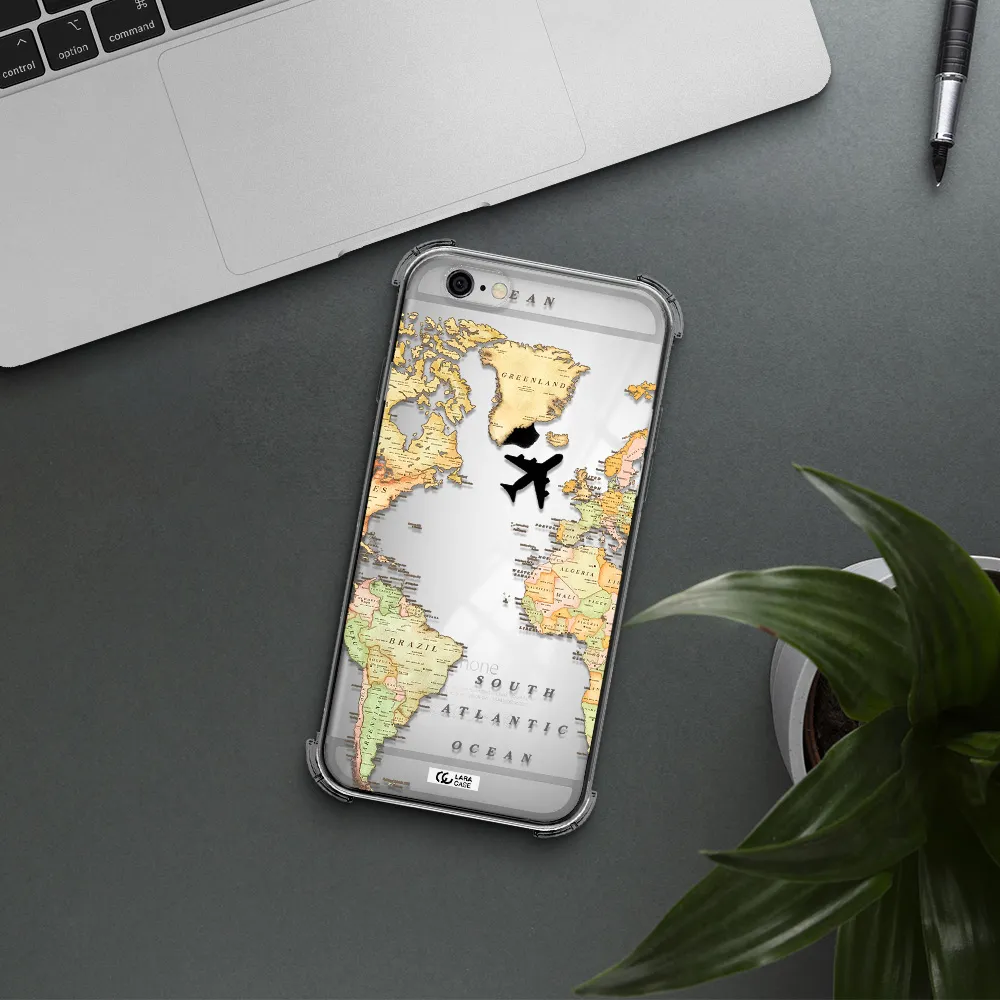 Travel Map Apple iPhone 6 Clear PC Case