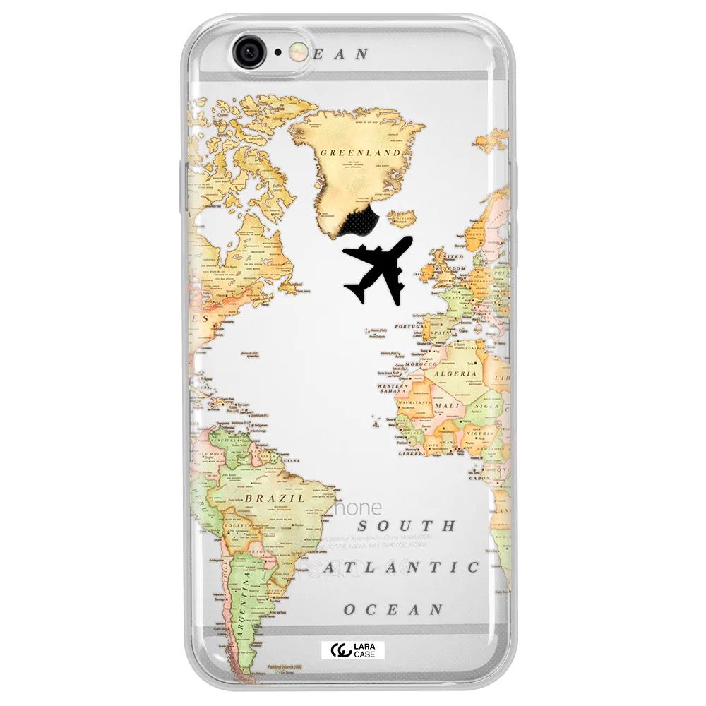 Travel Map Apple iPhone 6 Clear TPU Case