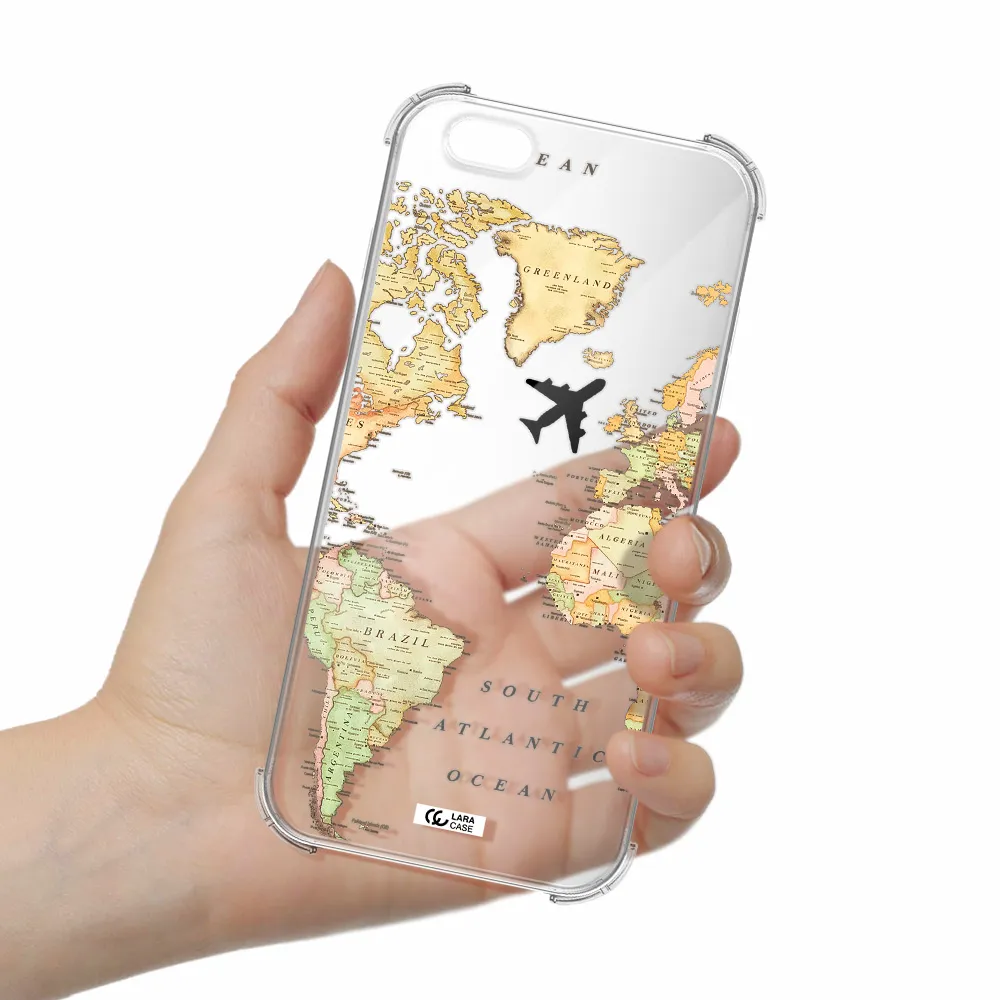 Travel Map Apple iPhone 6 plus Clear PC Case