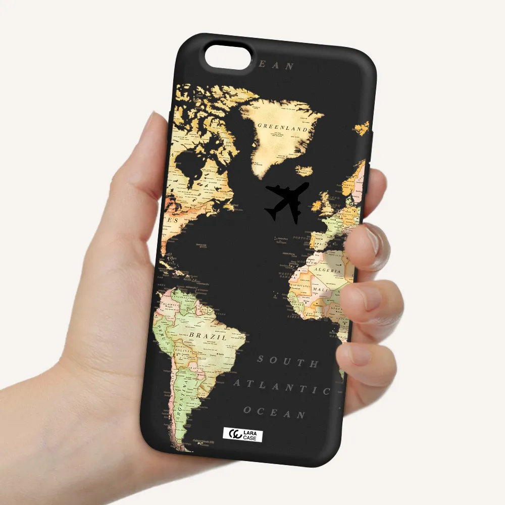 Travel Map Apple iPhone 6 plus Silicone black Case