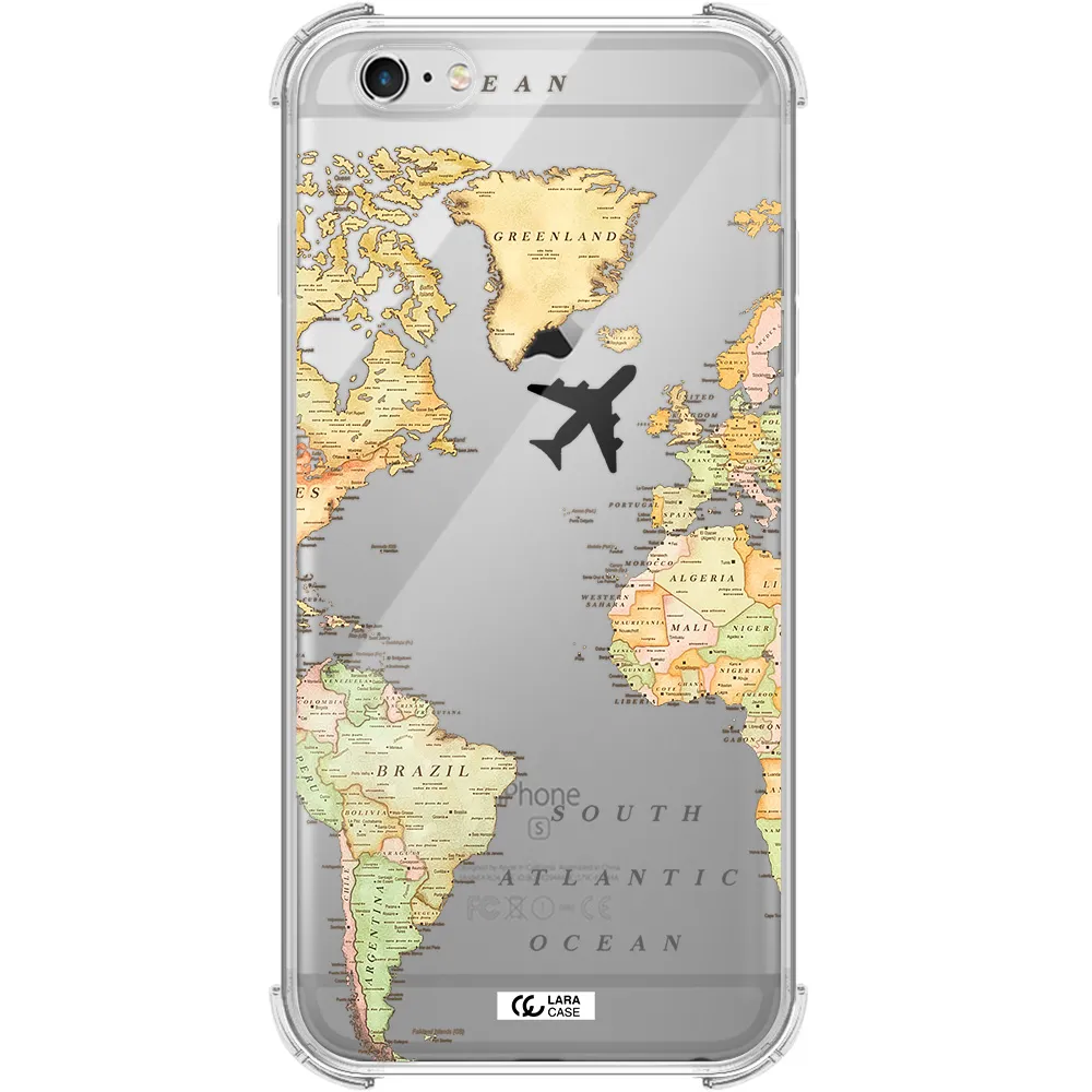 Travel Map Apple iPhone 6 s plus Clear PC Case