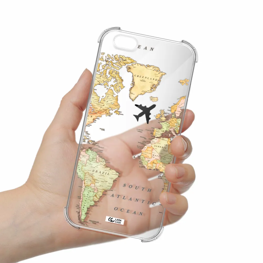 Travel Map Apple iPhone 6 s plus Clear PC Case