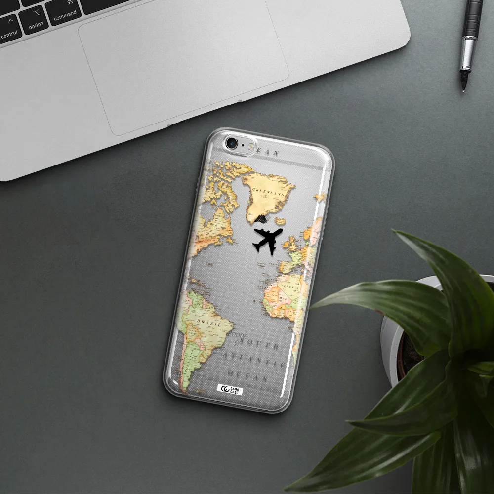Travel Map Apple iPhone 6 s plus Clear TPU Case