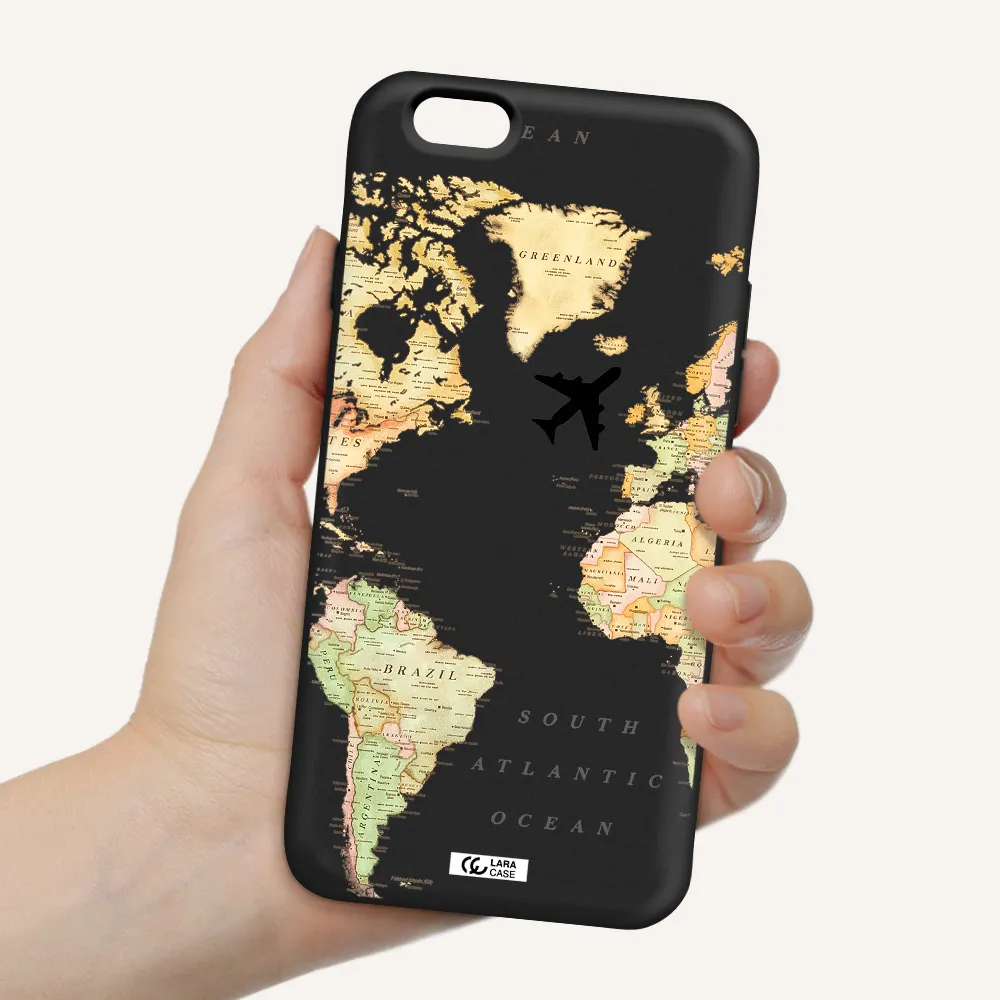Travel Map Apple iPhone 6 Silicone black Case