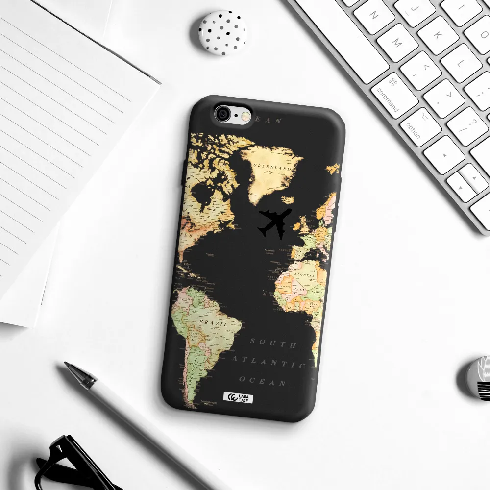 Travel Map Apple iPhone 6 Silicone black Case
