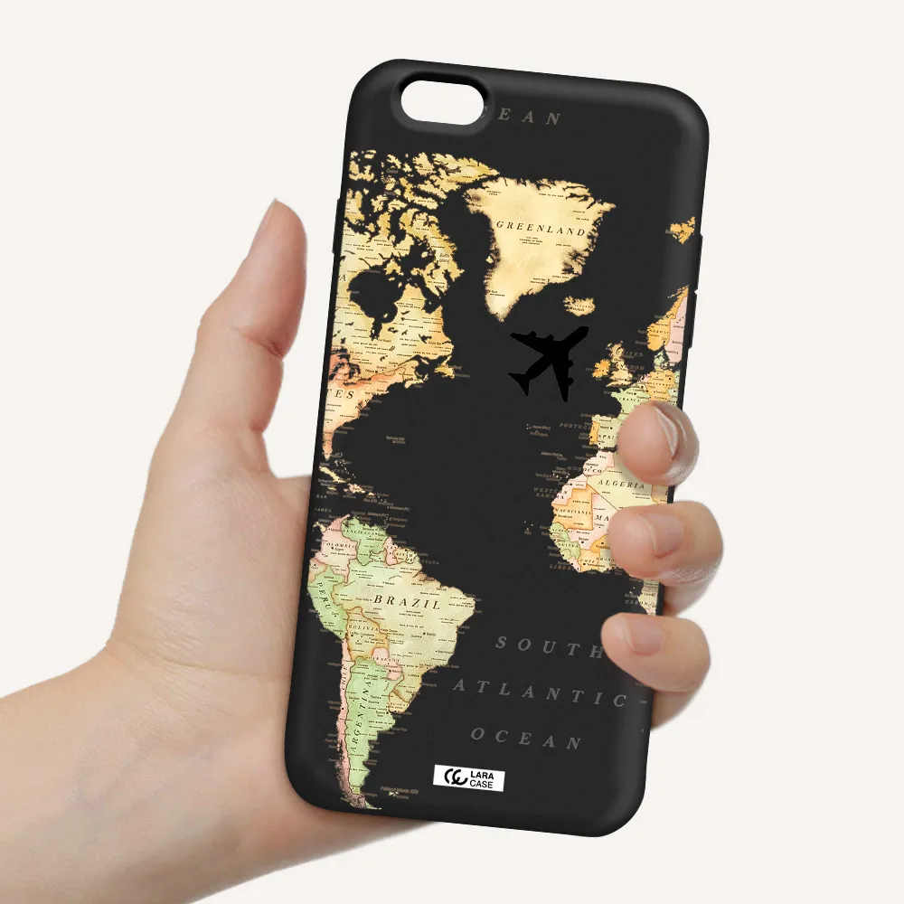 Travel Map Apple iPhone 6S Silicone black Case