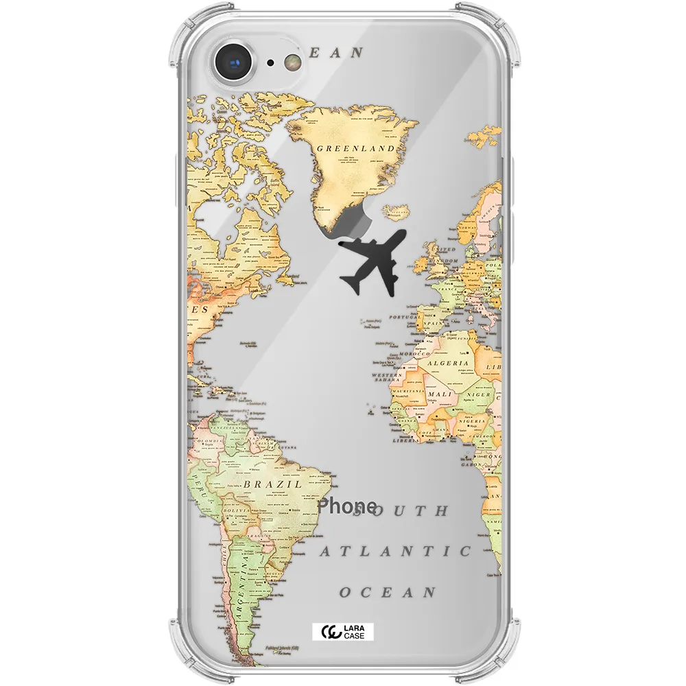 Travel Map Apple iPhone 7 Clear PC Case