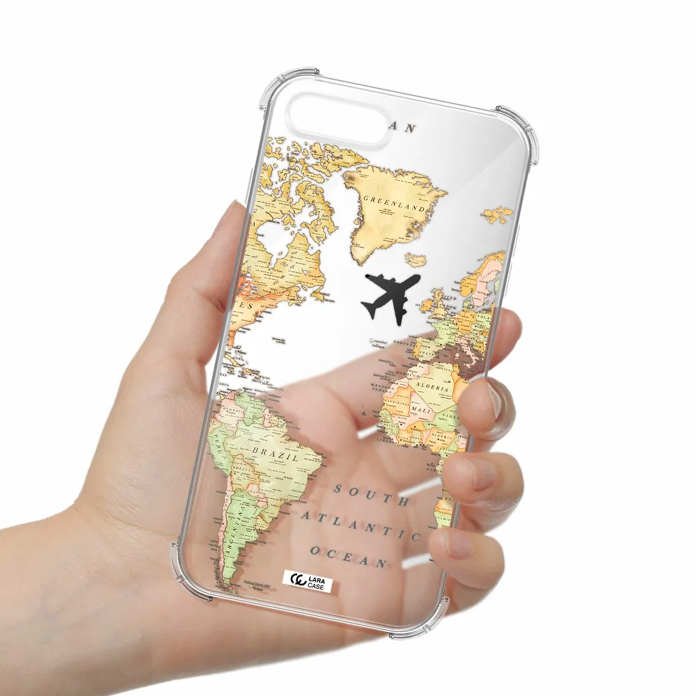 Travel Map Apple iPhone 7 plus Clear PC Case
