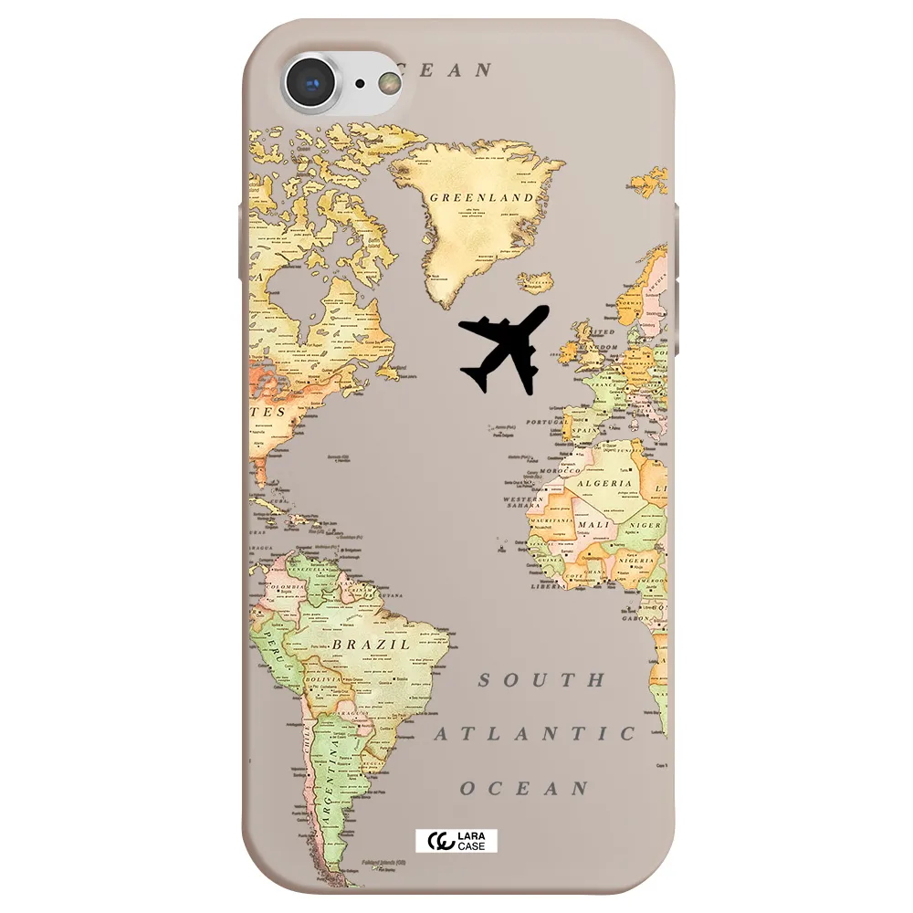 Travel Map Apple iPhone 7 Silicone Stone Case