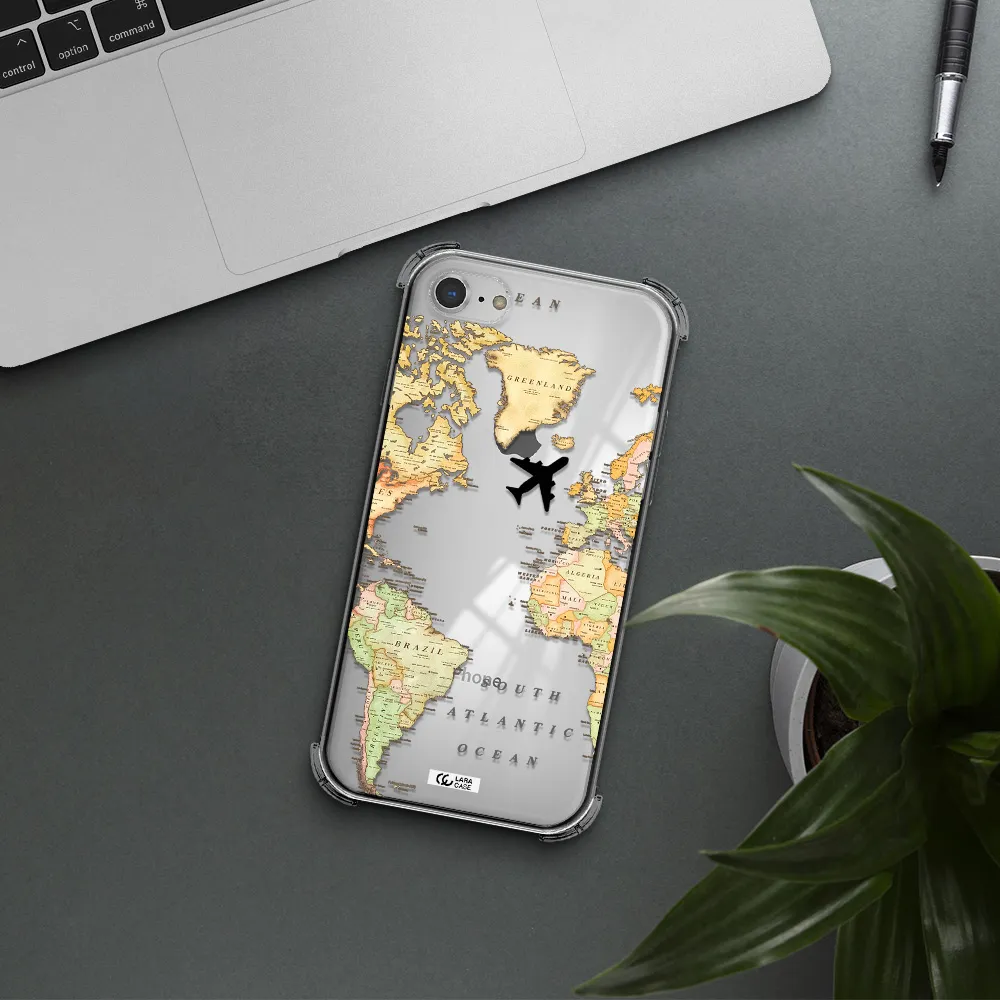 Travel Map Apple iPhone 8 Clear PC Case
