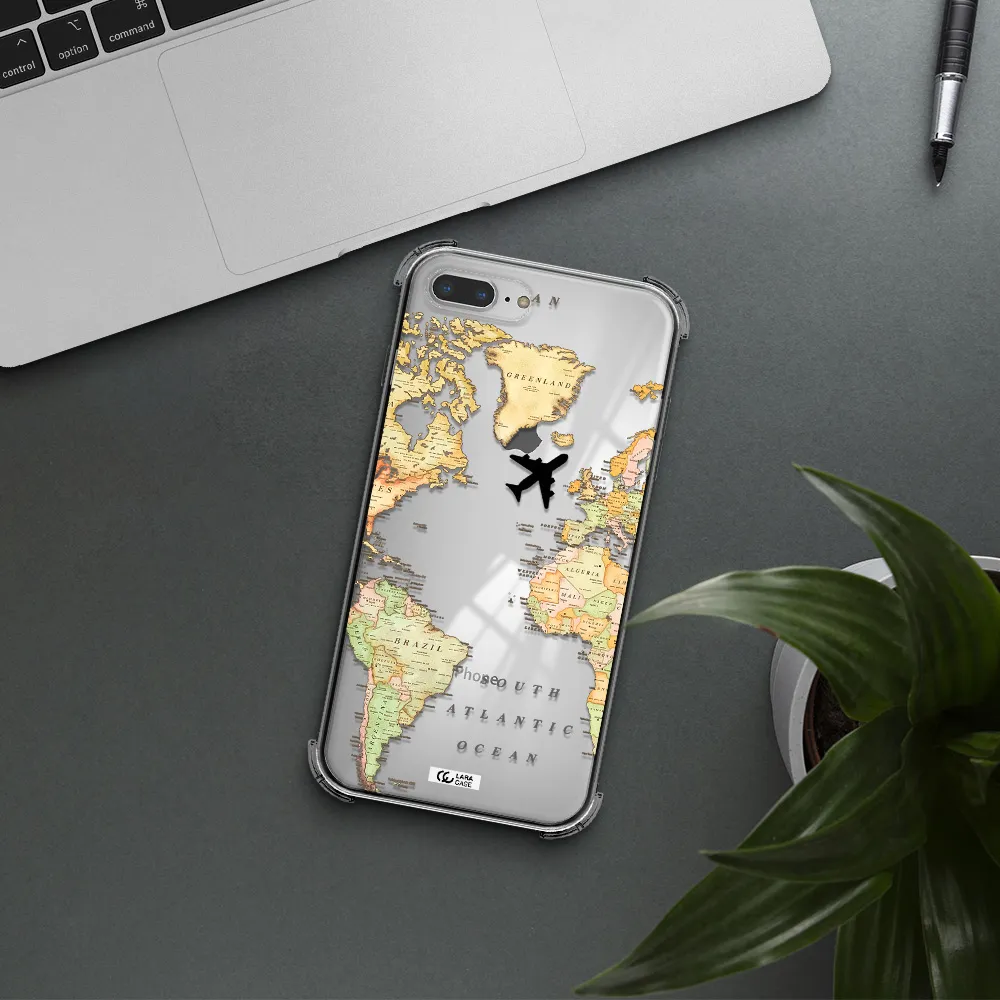 Travel Map Apple iPhone 8 plus Clear PC Case