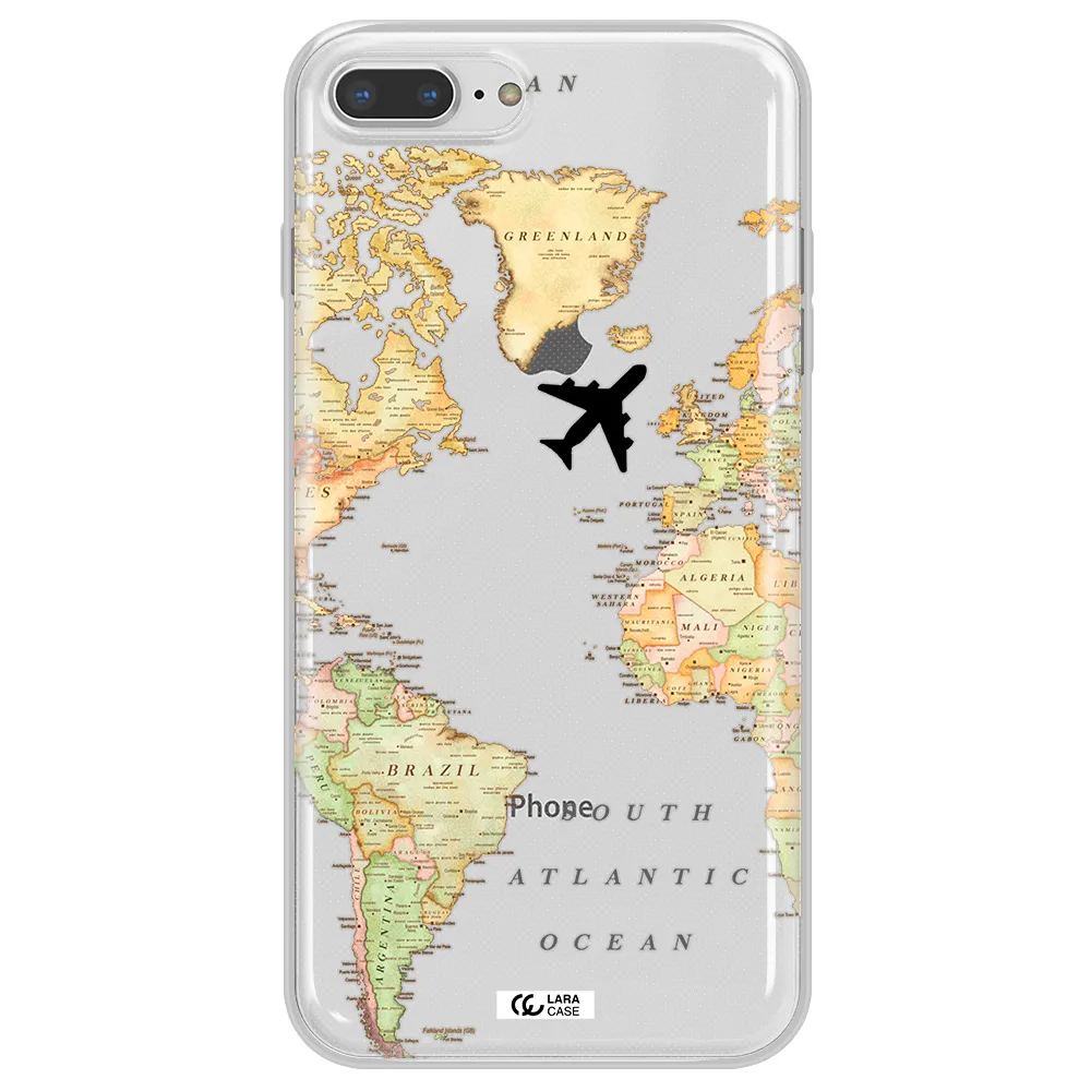 Travel Map Apple iPhone 8 plus Clear TPU Case