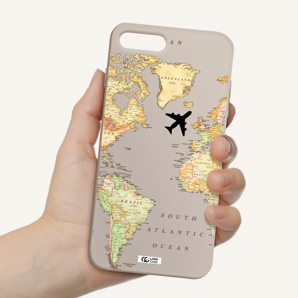 Travel Map Apple iPhone 8 plus Silicone Stone Case