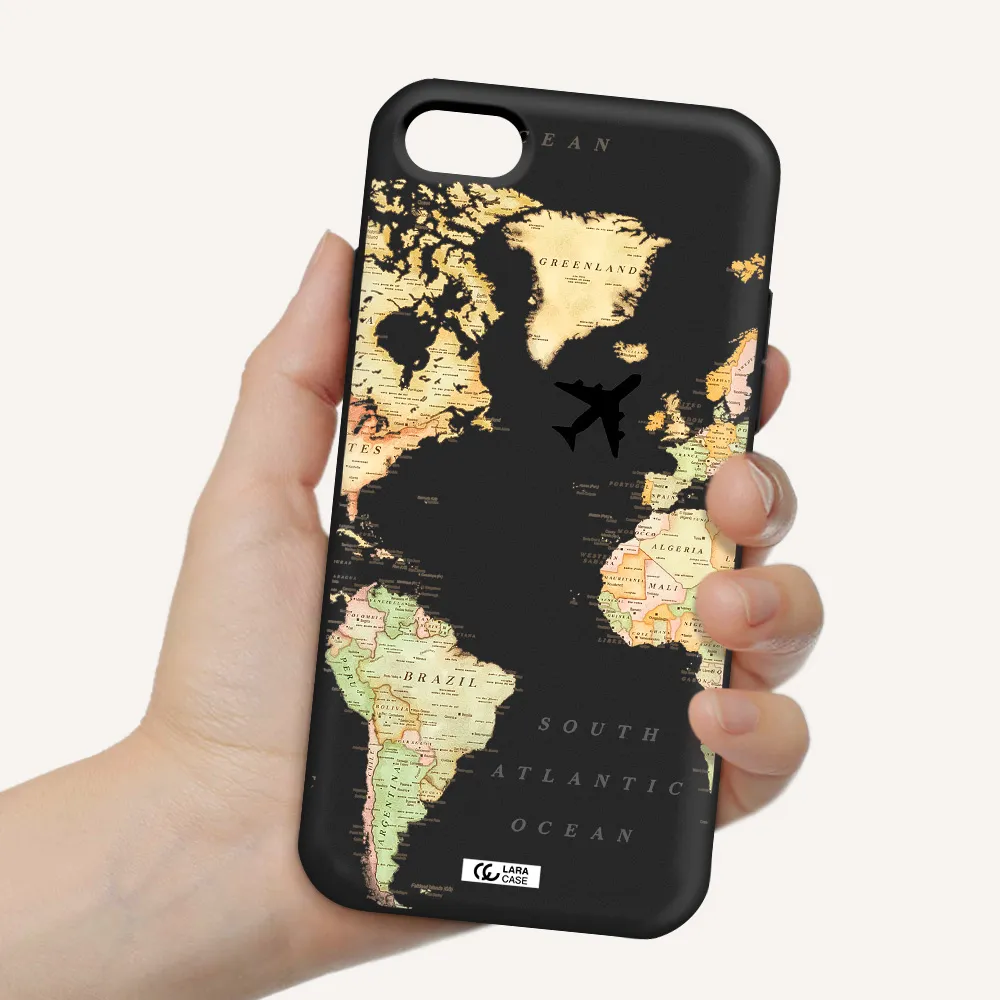 Travel Map Apple iPhone 8 Silicone black Case