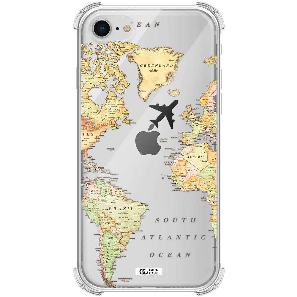 Travel Map Apple iPhone se 2020 Clear PC Case