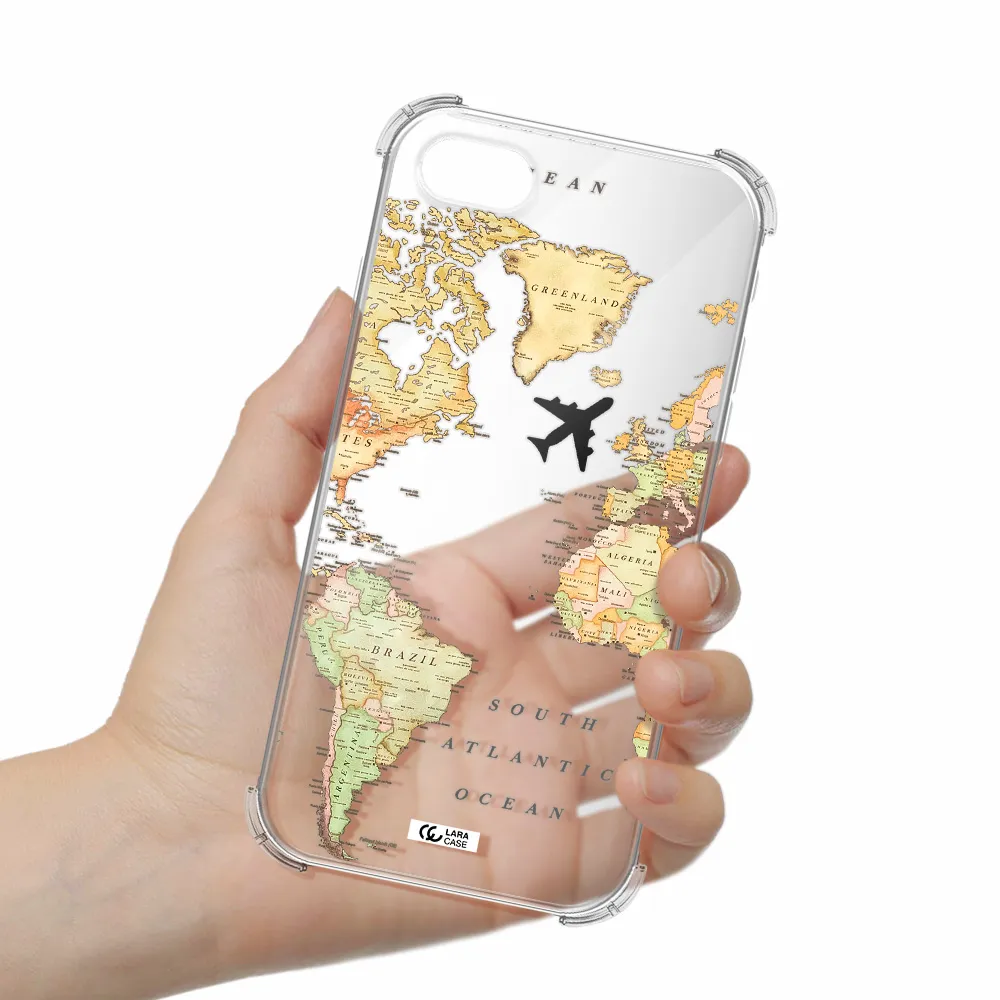Travel Map Apple iPhone se 2020 Clear PC Case