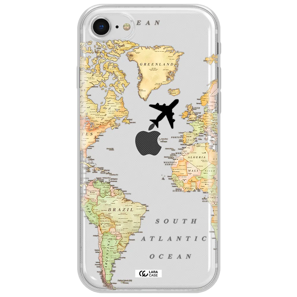 Travel Map Apple Iphone Se 2020 Clear Tpu Case